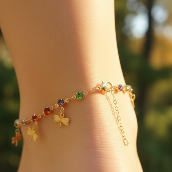 "Handmade Anklet – Elegant & Delicate Jewelry for Women | UNVRC1253 - Picture 3 of 4